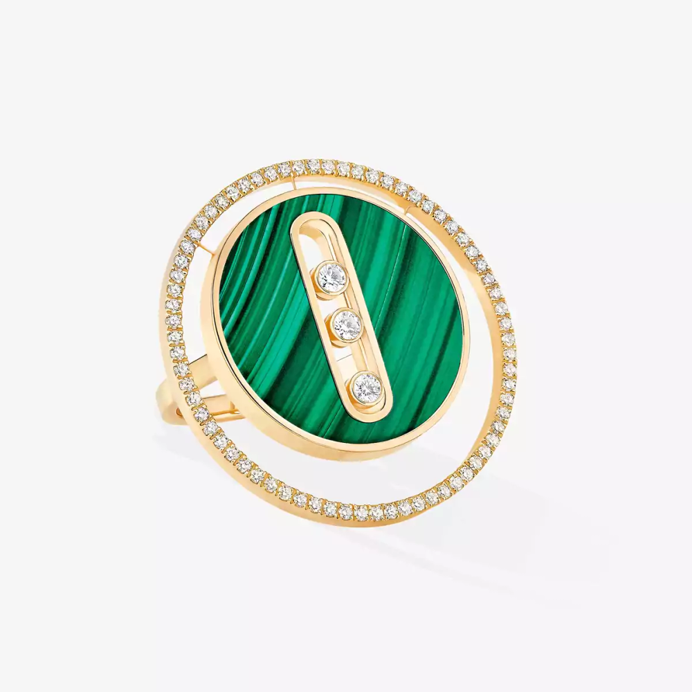 Bague Lucky Move malachite, grand modèle