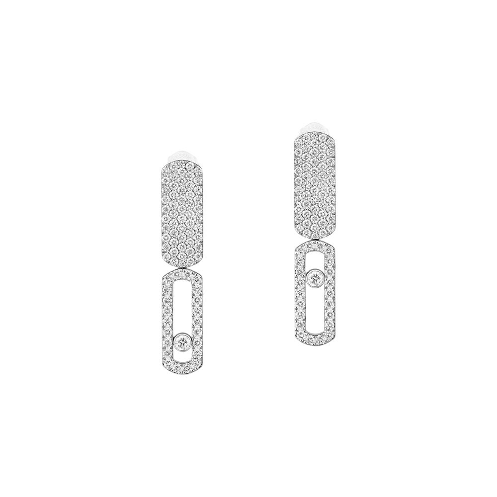 Boucles d'oreilles Imperial Move semi-pavées, petit modèle