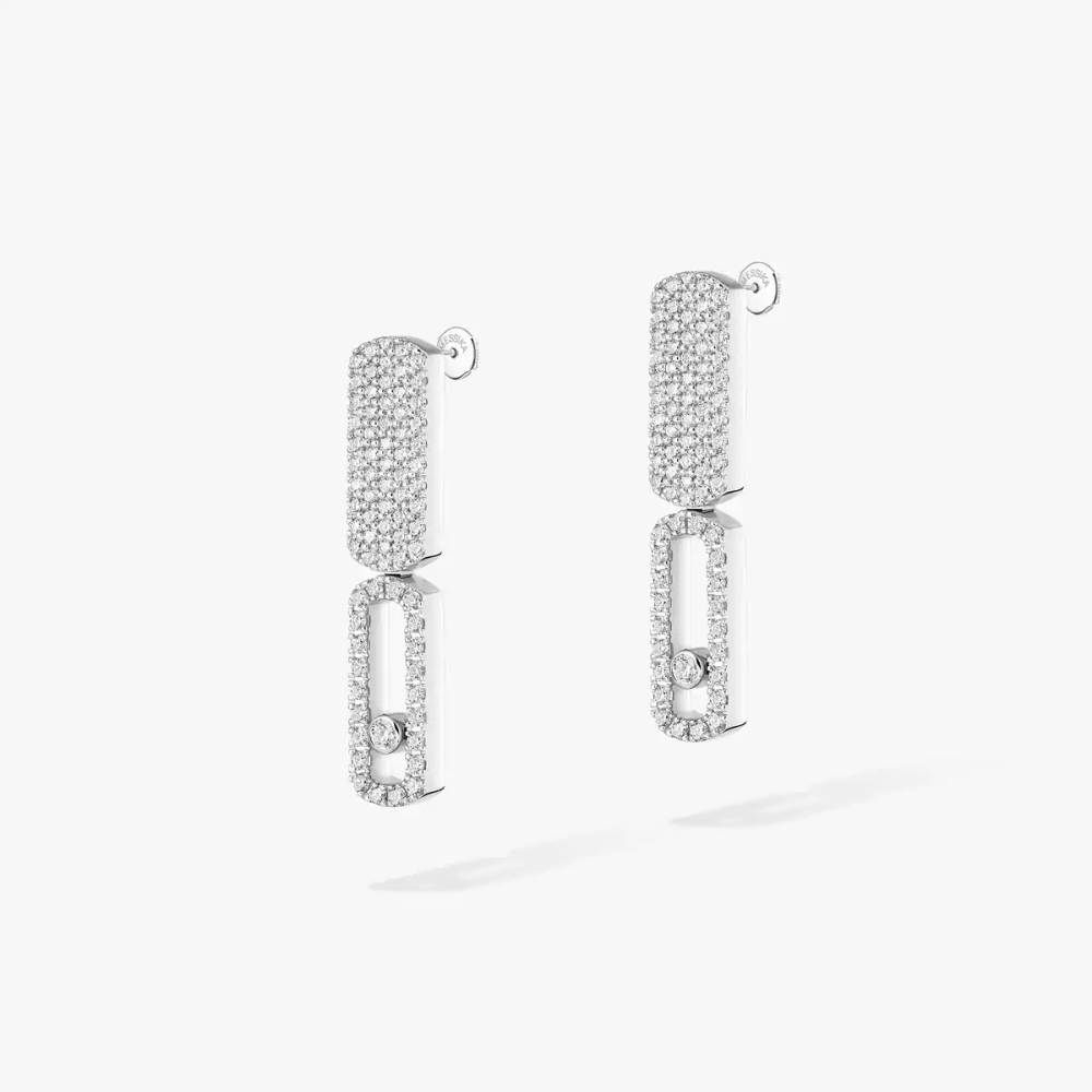 Boucles d'oreilles Imperial Move semi-pavées, petit modèle