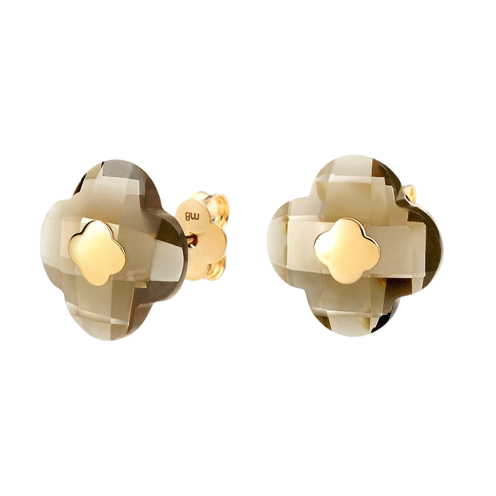 Puces, Quartz Fume, Or Jaune