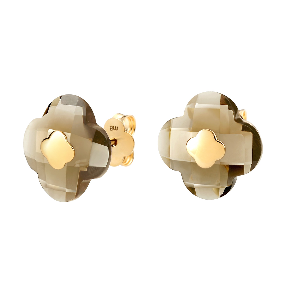 Puces, Quartz Fume, Or Jaune