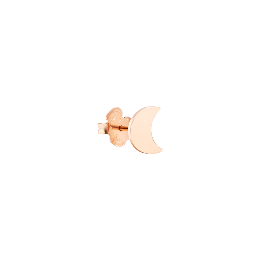 Boucle D'oreille Stud Lune Or Rose