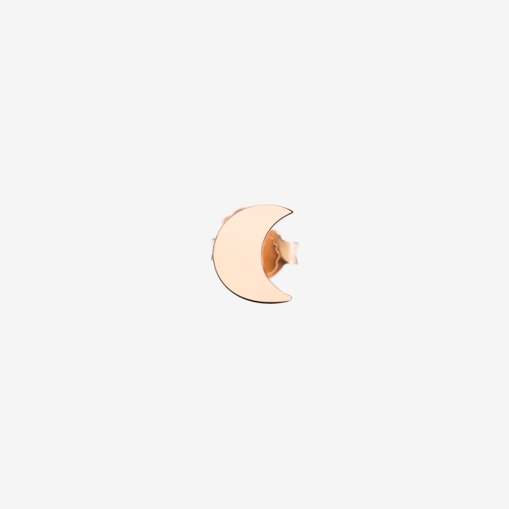 Boucle D'oreille Stud Lune Or Rose