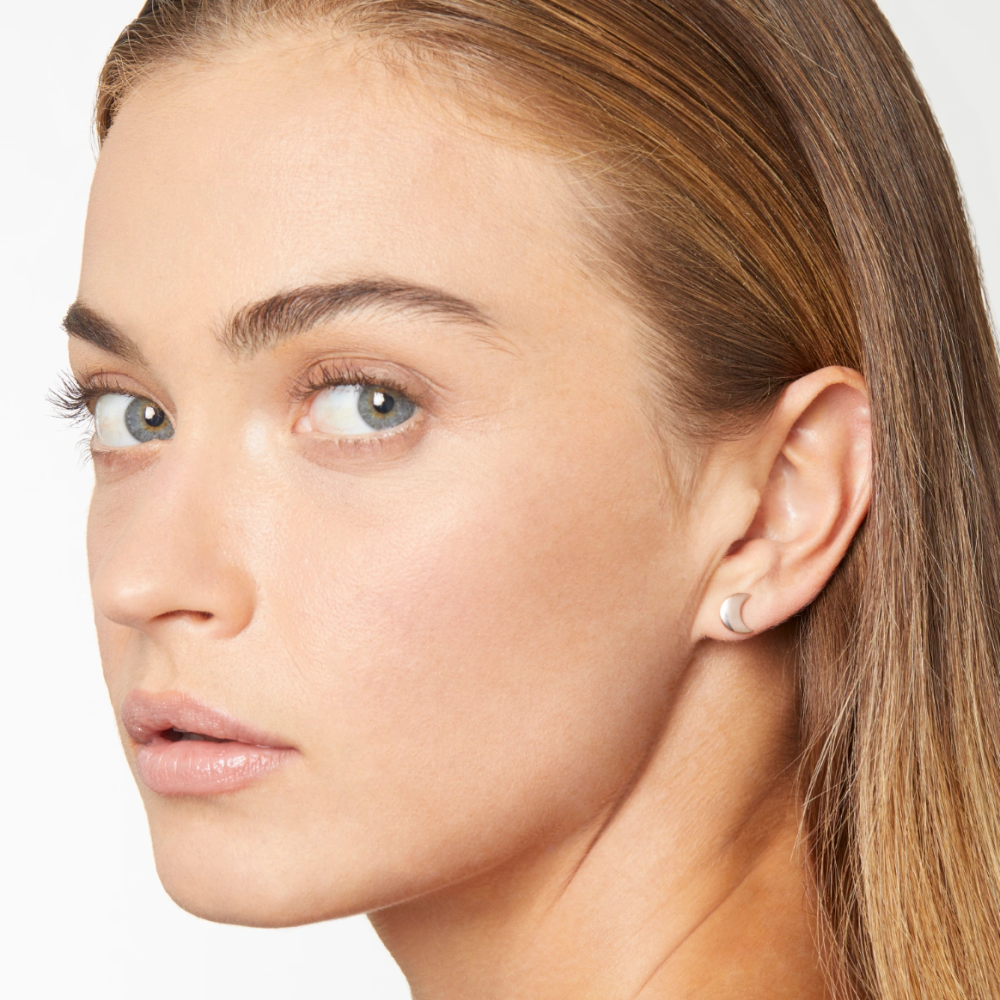 Boucle D'oreille Stud Lune Or Rose