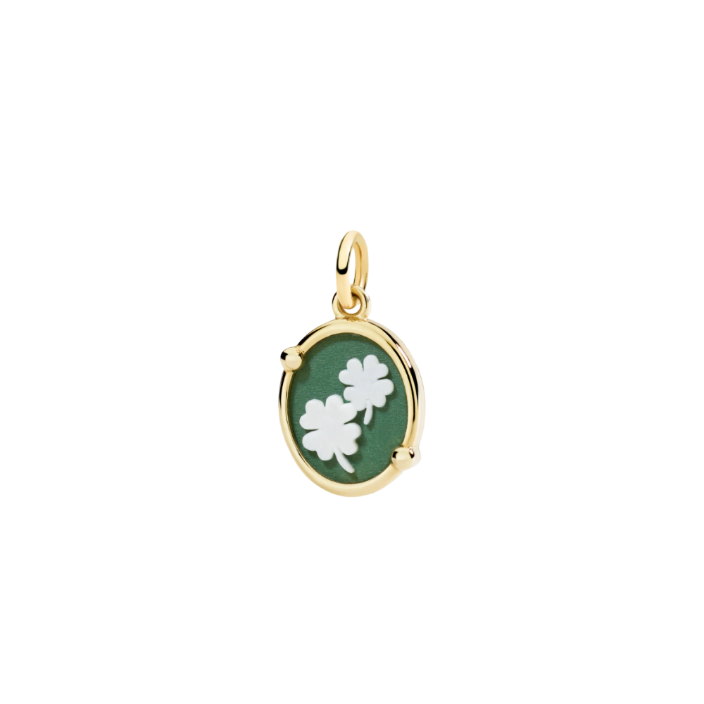 Pendentif Camée Trèfle À Quatre Feuilles