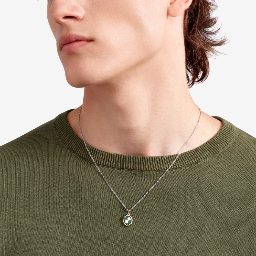 Pendentif Camée Trèfle À Quatre Feuilles