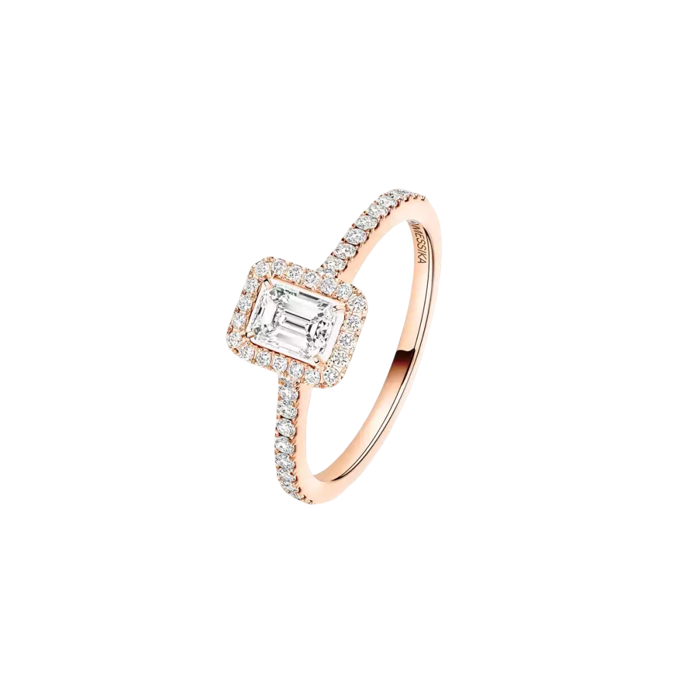 Bague solitaire Joy taille émeraude, petit modèle