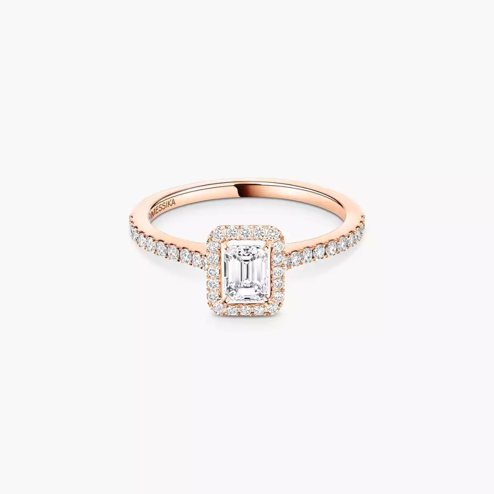 Bague solitaire Joy taille émeraude, petit modèle