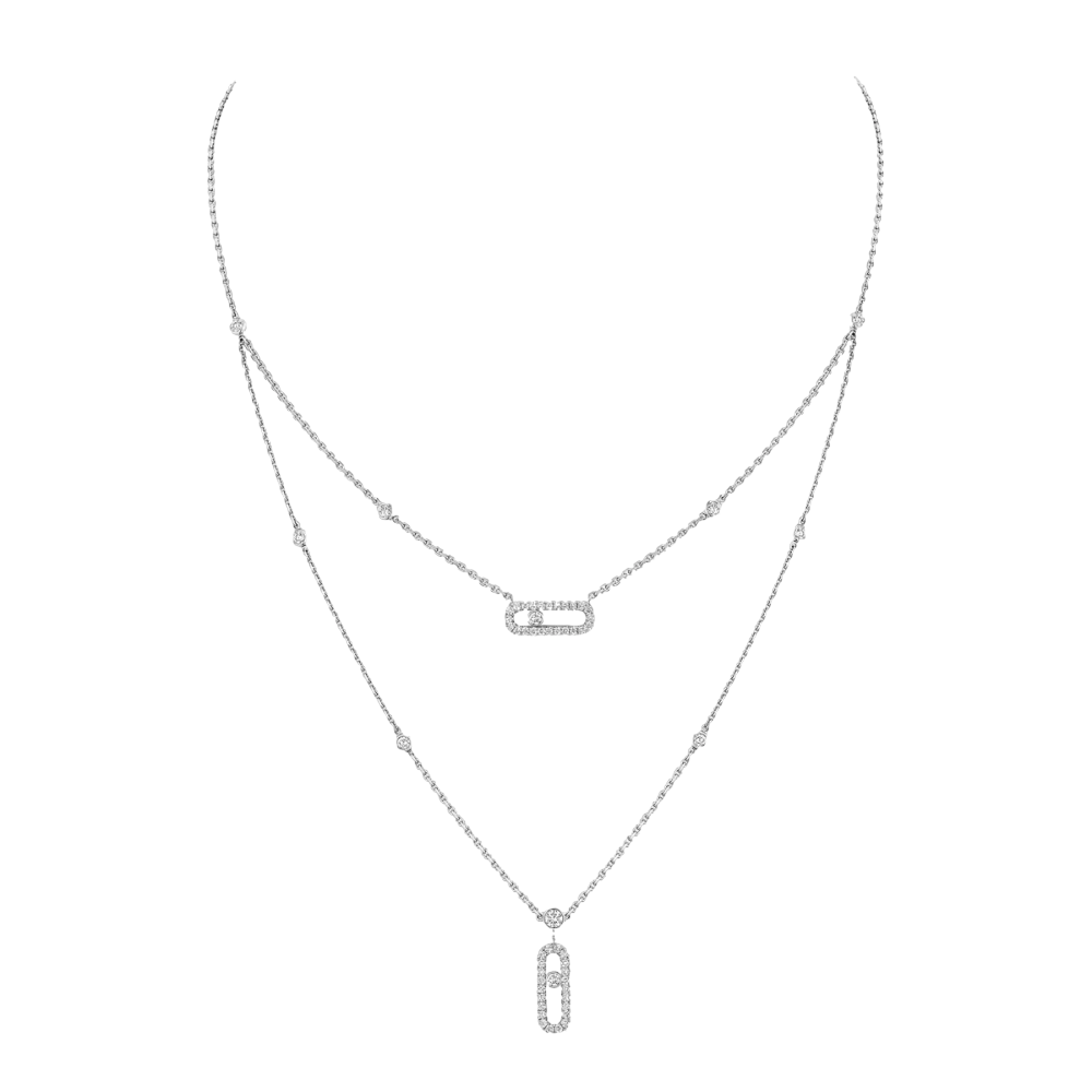 Collier deux rangs Move Uno pavé