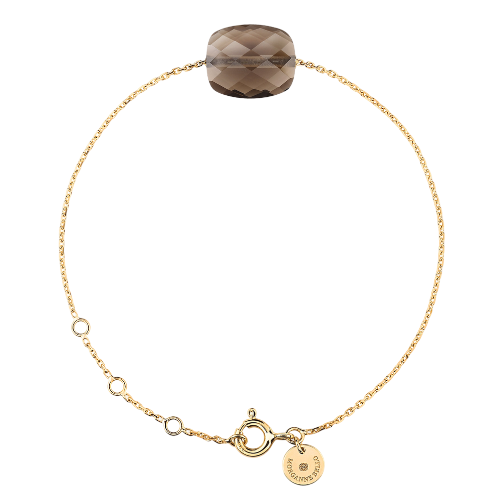 Bracelet, Quartz Fume, Or Jaune