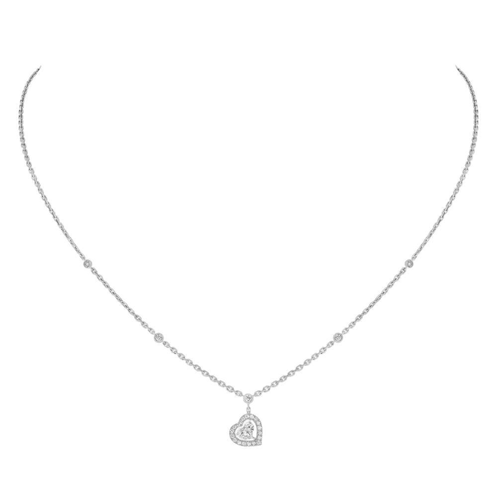 Collier Joy taille cœur Collier solitaire diamant en or blanc cœur Joy