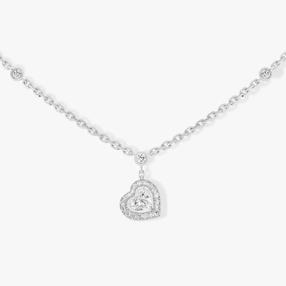Collier Joy taille cœur Collier solitaire diamant en or blanc cœur Joy