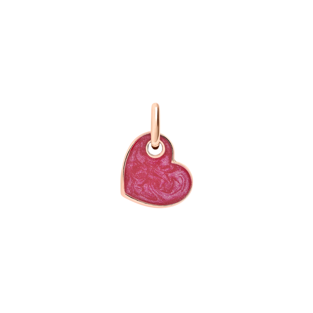 Pendentif Cœur Or Rose & Émail