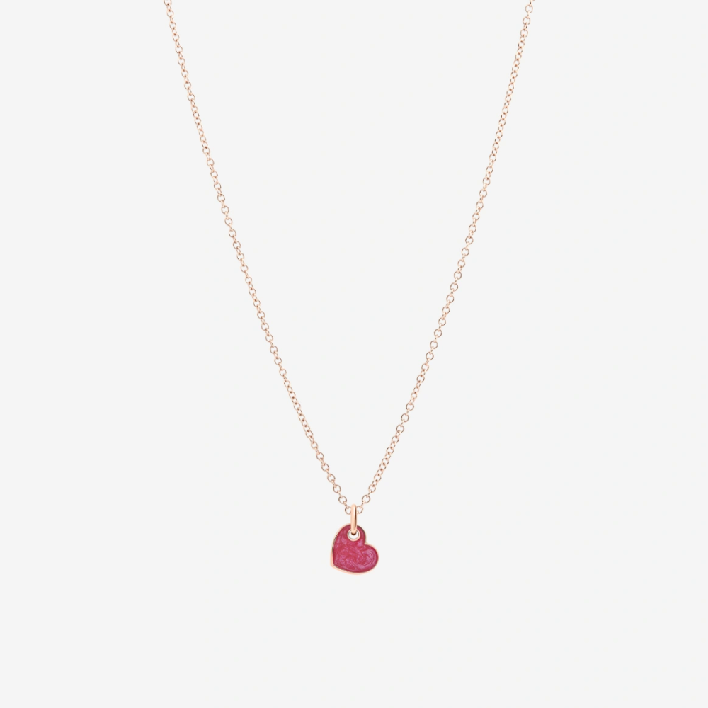 Pendentif Cœur Or Rose & Émail