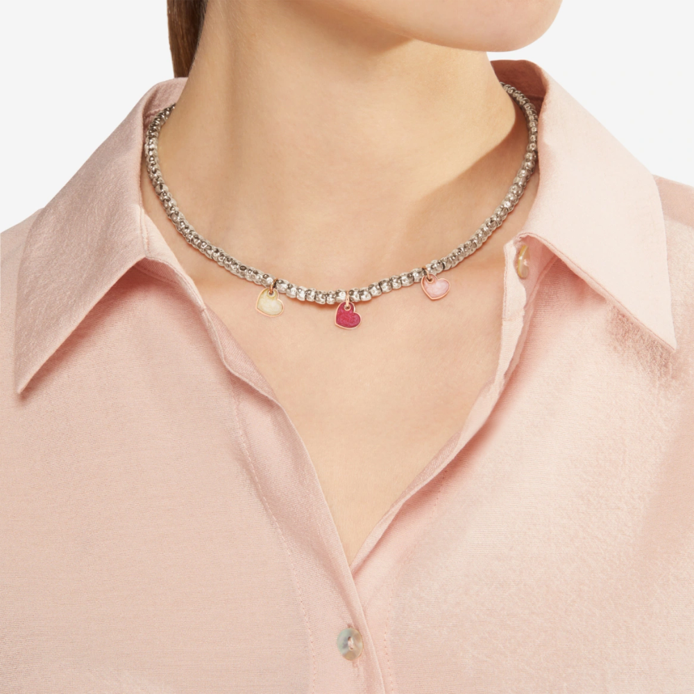Pendentif Cœur Or Rose & Émail