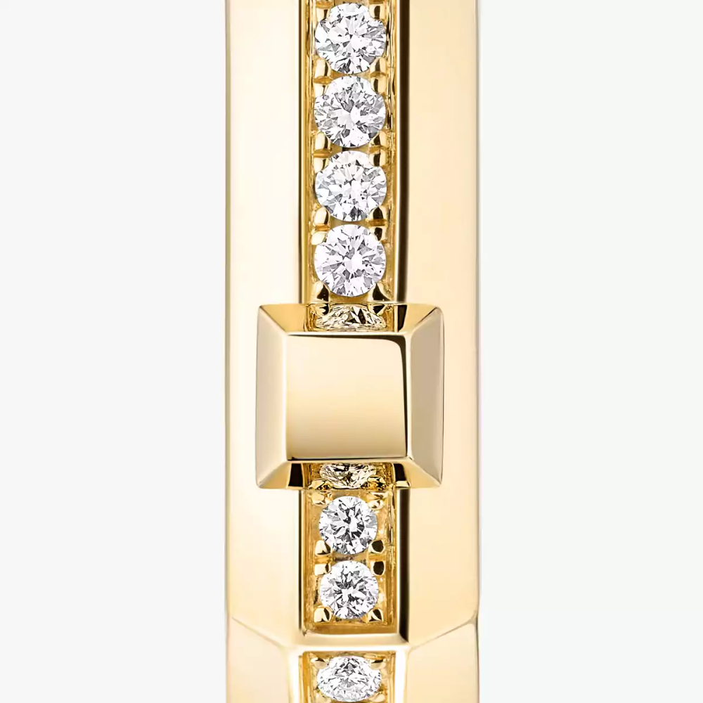 Mono boucle d'oreille Moderniste pavée, petit modèle Mono boucle d'oreille diamant en or jaune Moderniste