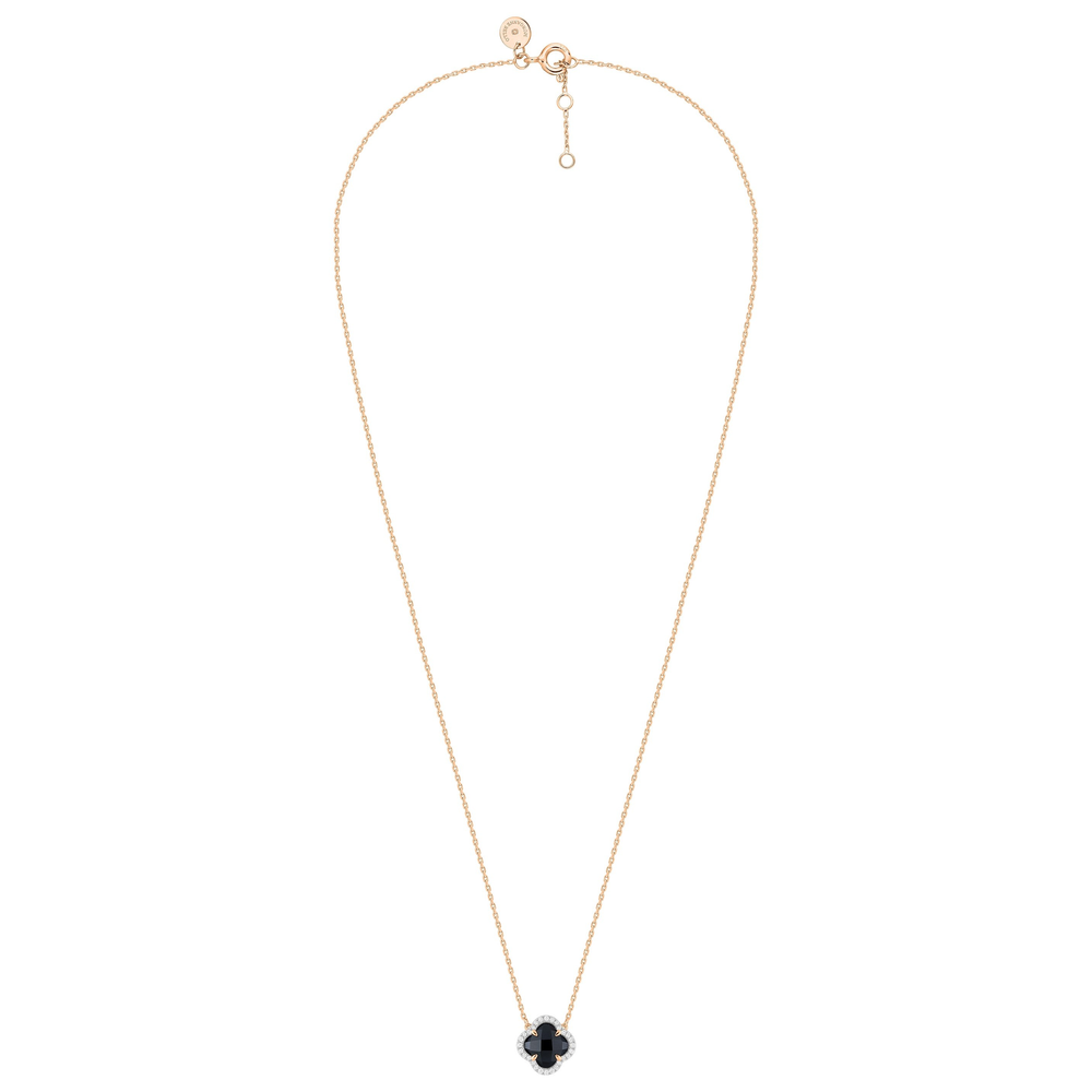 Collier, Mini Onyx, Diamants, Or Rose