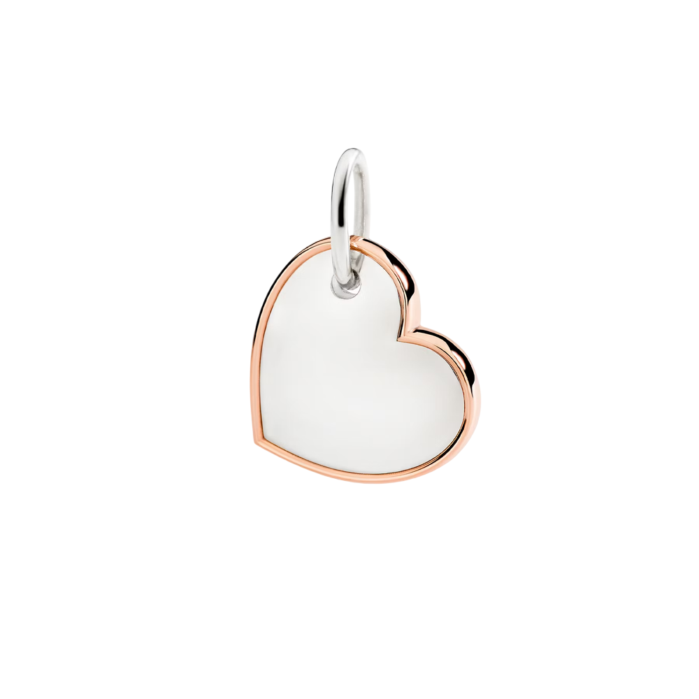 Pendentif Xl Coeur Argent Et Or Rose
