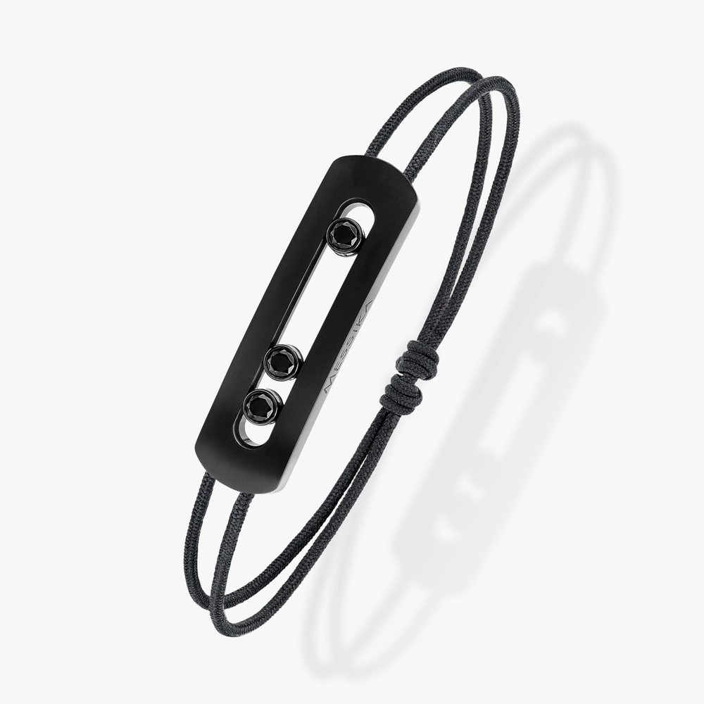 Bracelet cordon Move Titanium noir, moyen modèle