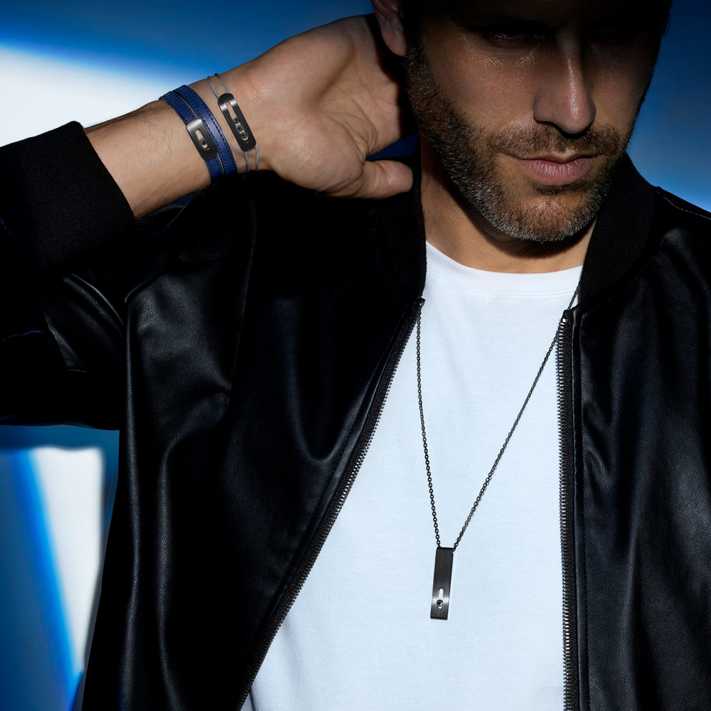 Bracelet cordon Move Titanium noir, moyen modèle