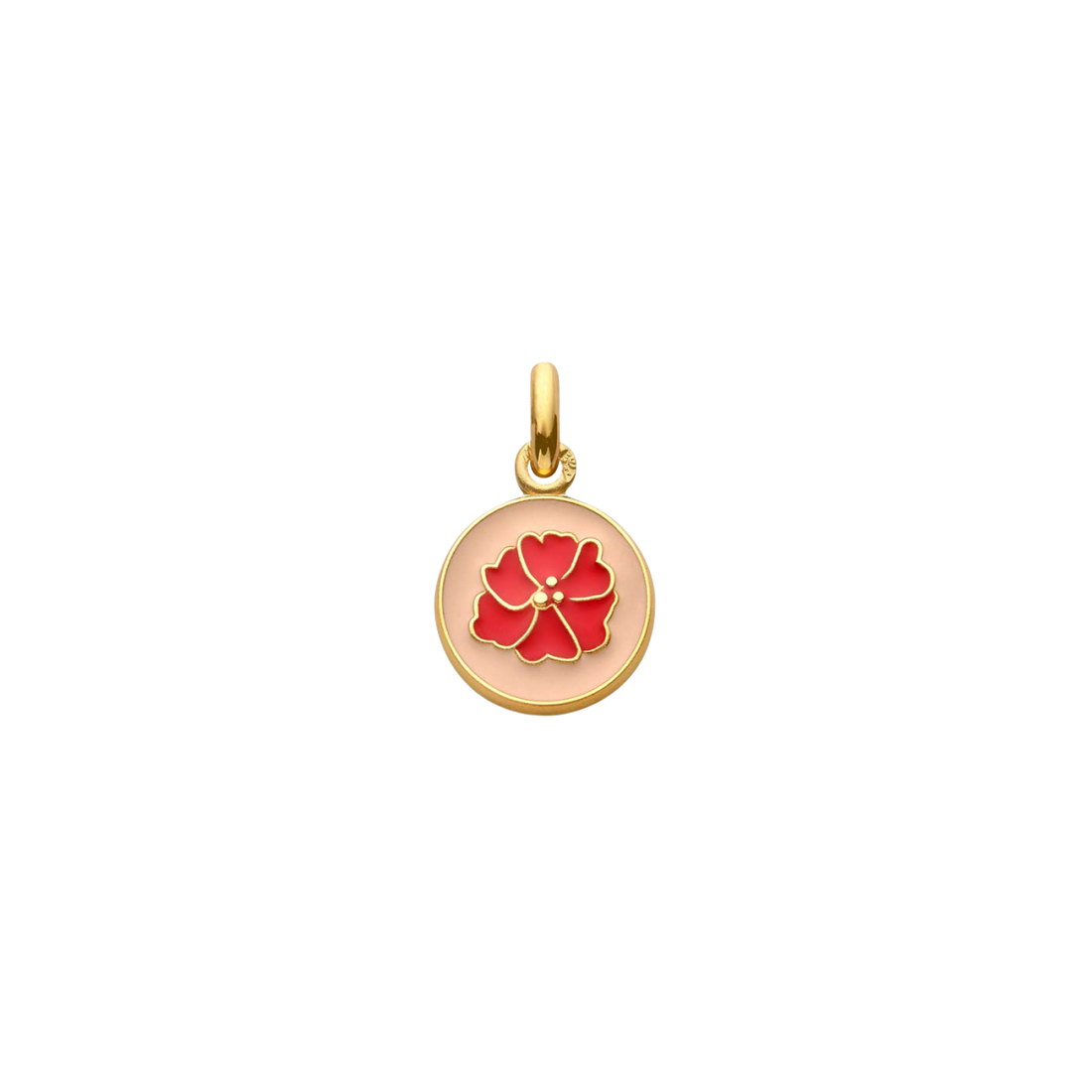 Mini Médaille Coquelicot rose