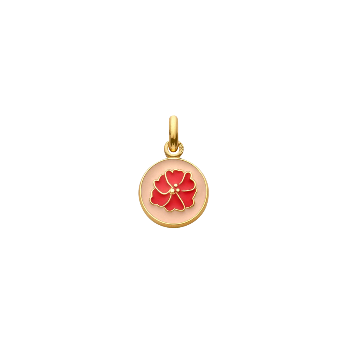 Mini Médaille Coquelicot rose