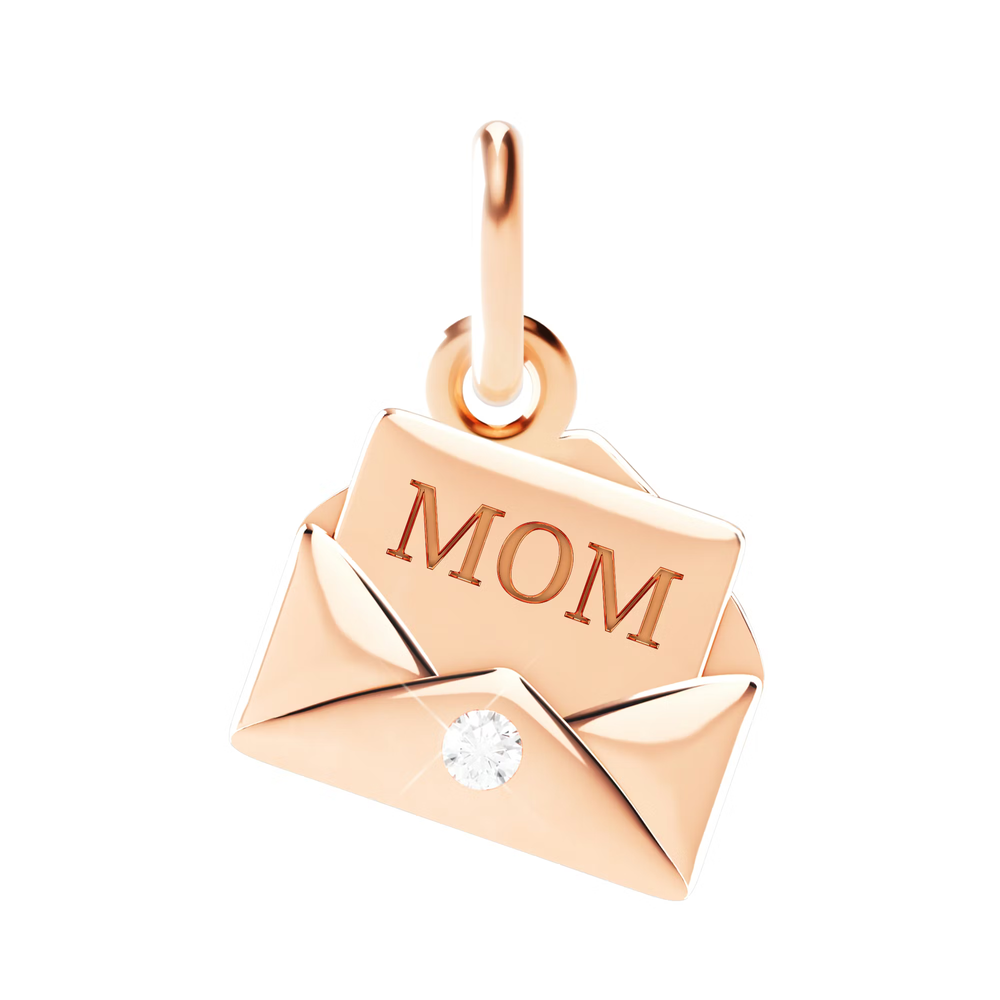 Pendentif Lettre Or Rose Et Diamant