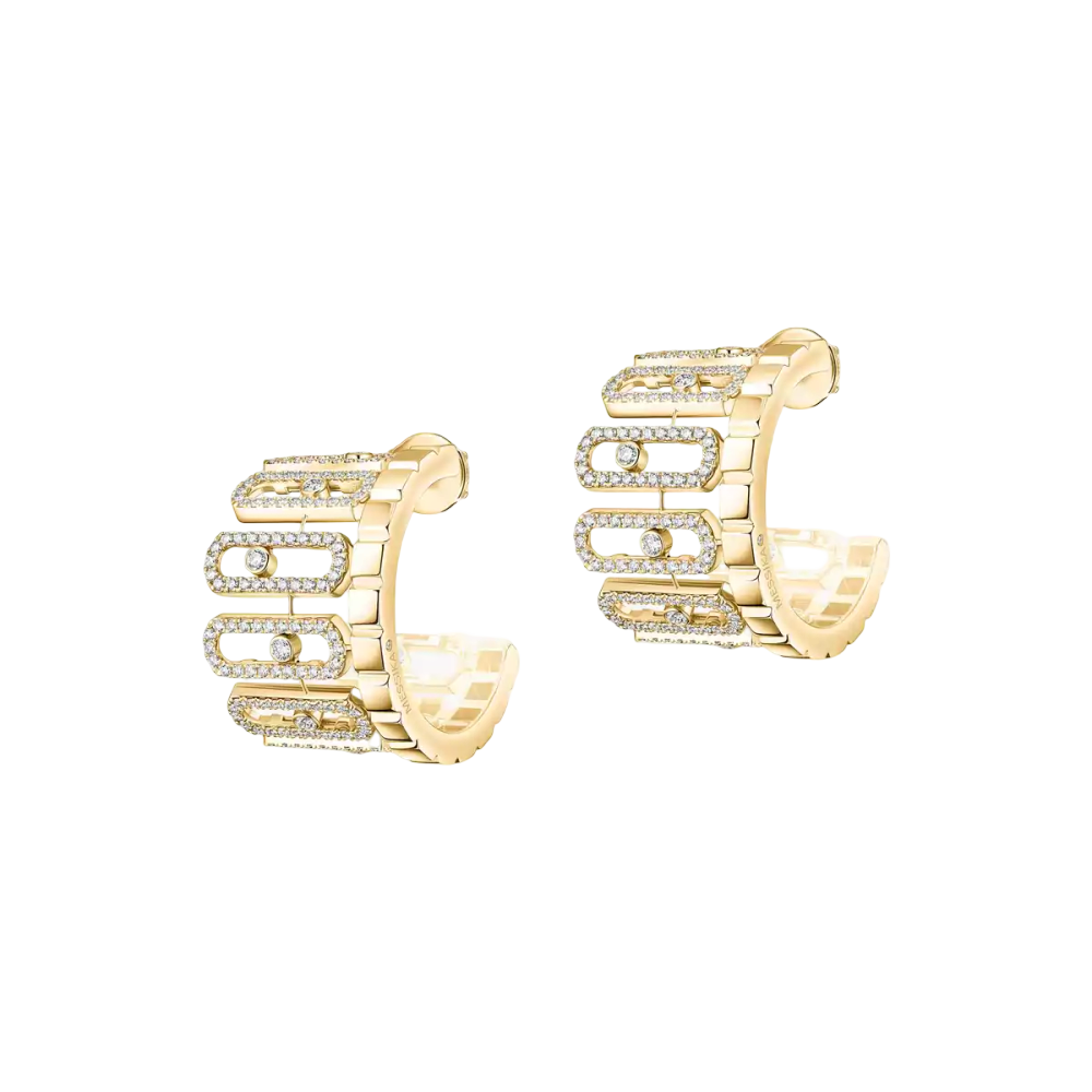 Boucles d'oreilles pavées Move Iconica Boucles d'oreilles Diamant Or Jaune