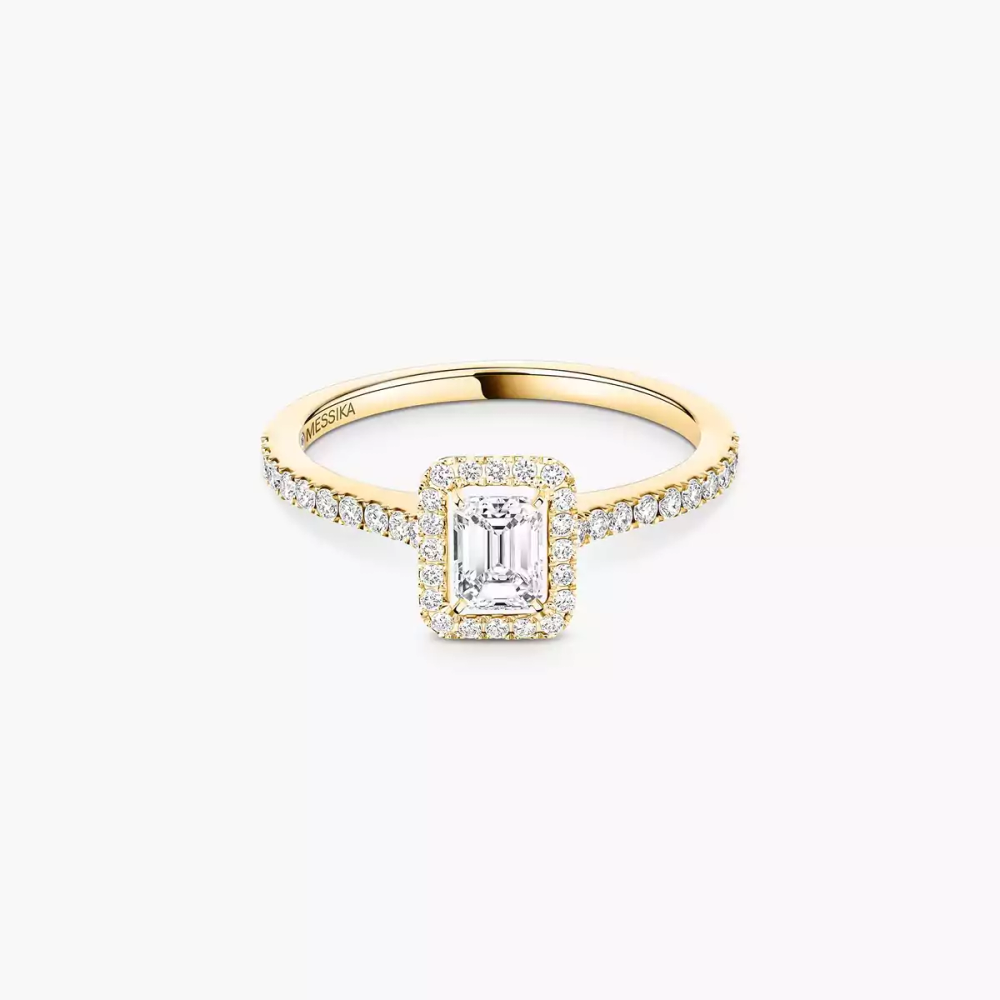 Bague solitaire Joy taille émeraude, petit modèle