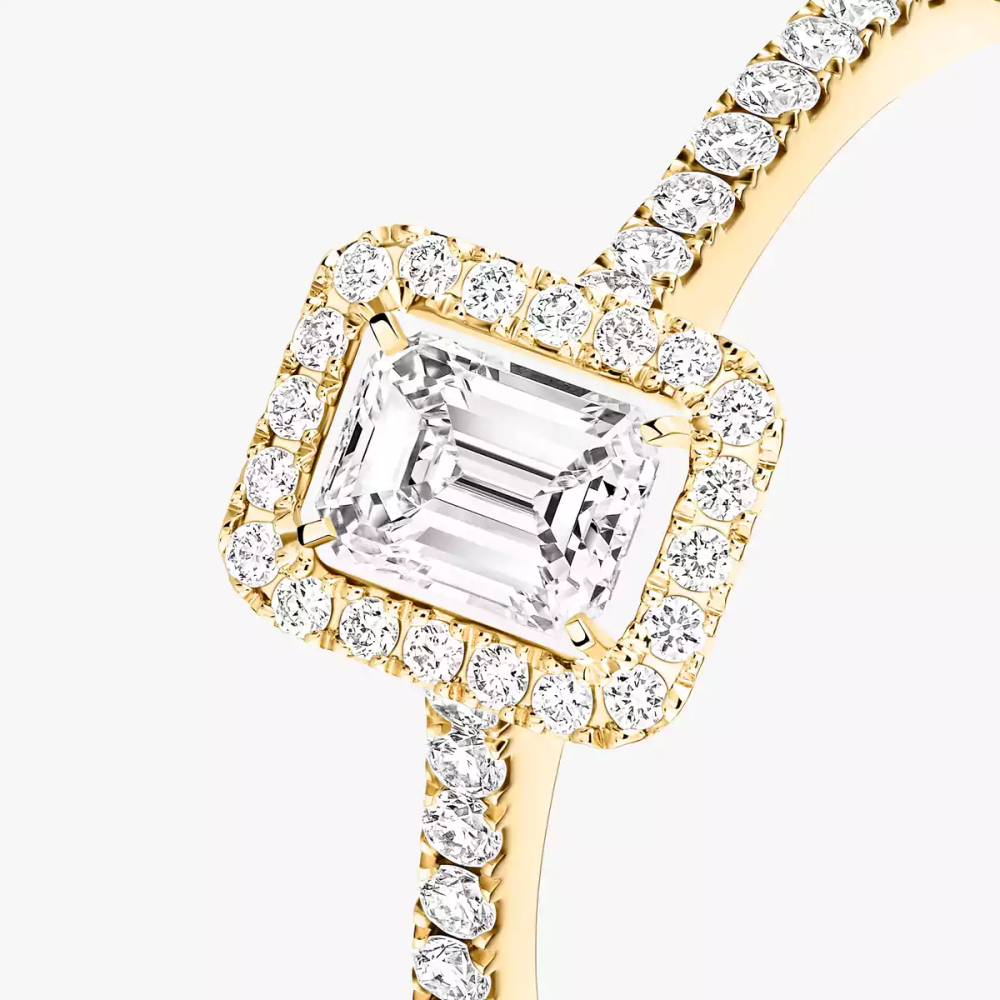 Bague solitaire Joy taille émeraude, petit modèle