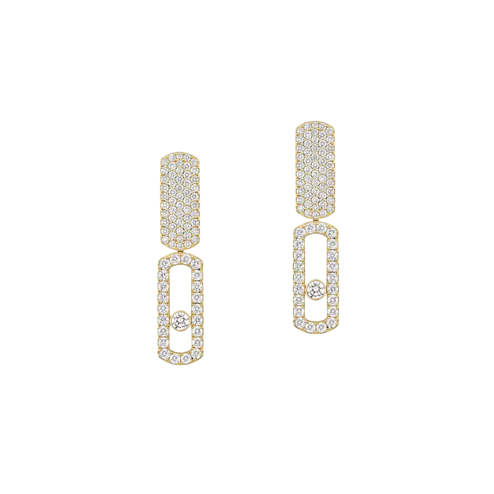 Boucles d'oreilles Imperial Move semi-pavées, moyen modèle