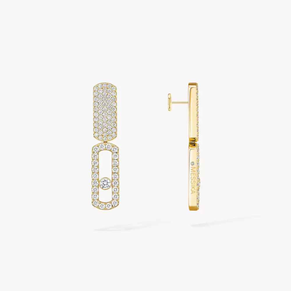 Boucles d'oreilles Imperial Move semi-pavées, moyen modèle