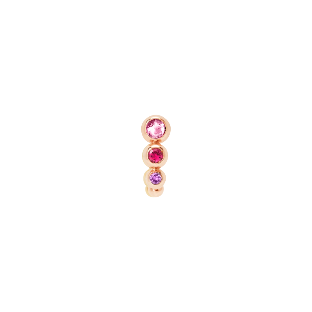 Boucle D'oreille Bollicine Or Rose & Pierres Colorées