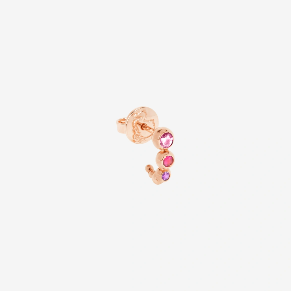 Boucle D'oreille Bollicine Or Rose & Pierres Colorées - Bijouterie Aurea｜Morges