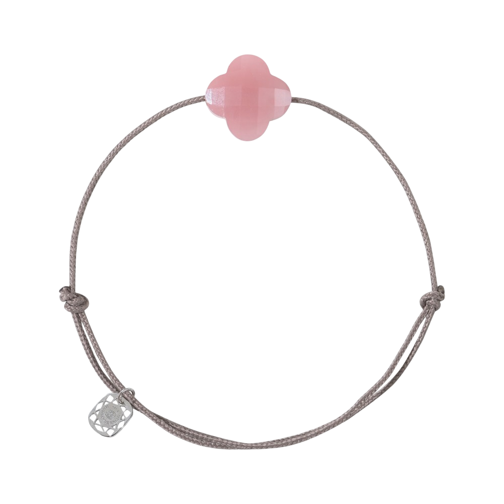 Bracelet, Quartz Guava, Cordon Taupe