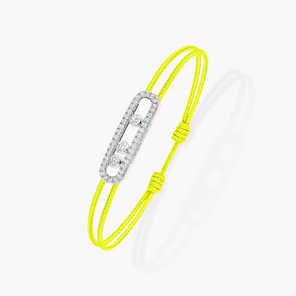 Bracelet cordon jaune pavé Messika Care(s) Bracelet Diamant Or Blanc
