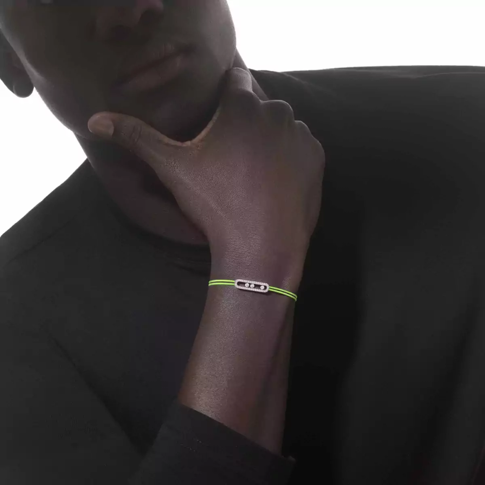 Bracelet cordon jaune pavé Messika Care(s) Bracelet Diamant Or Blanc