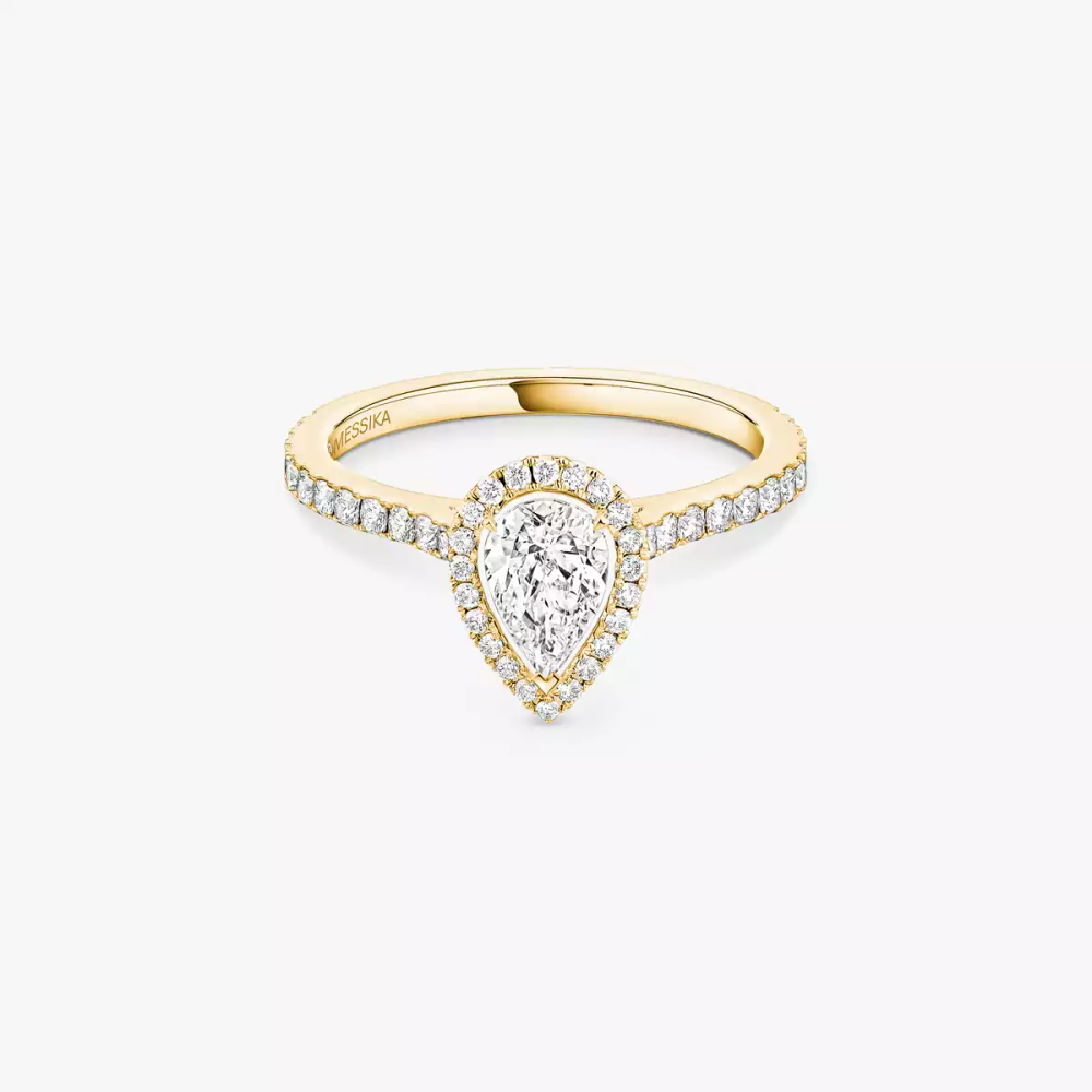 Bague solitaire Joy taille poire, moyen modèle