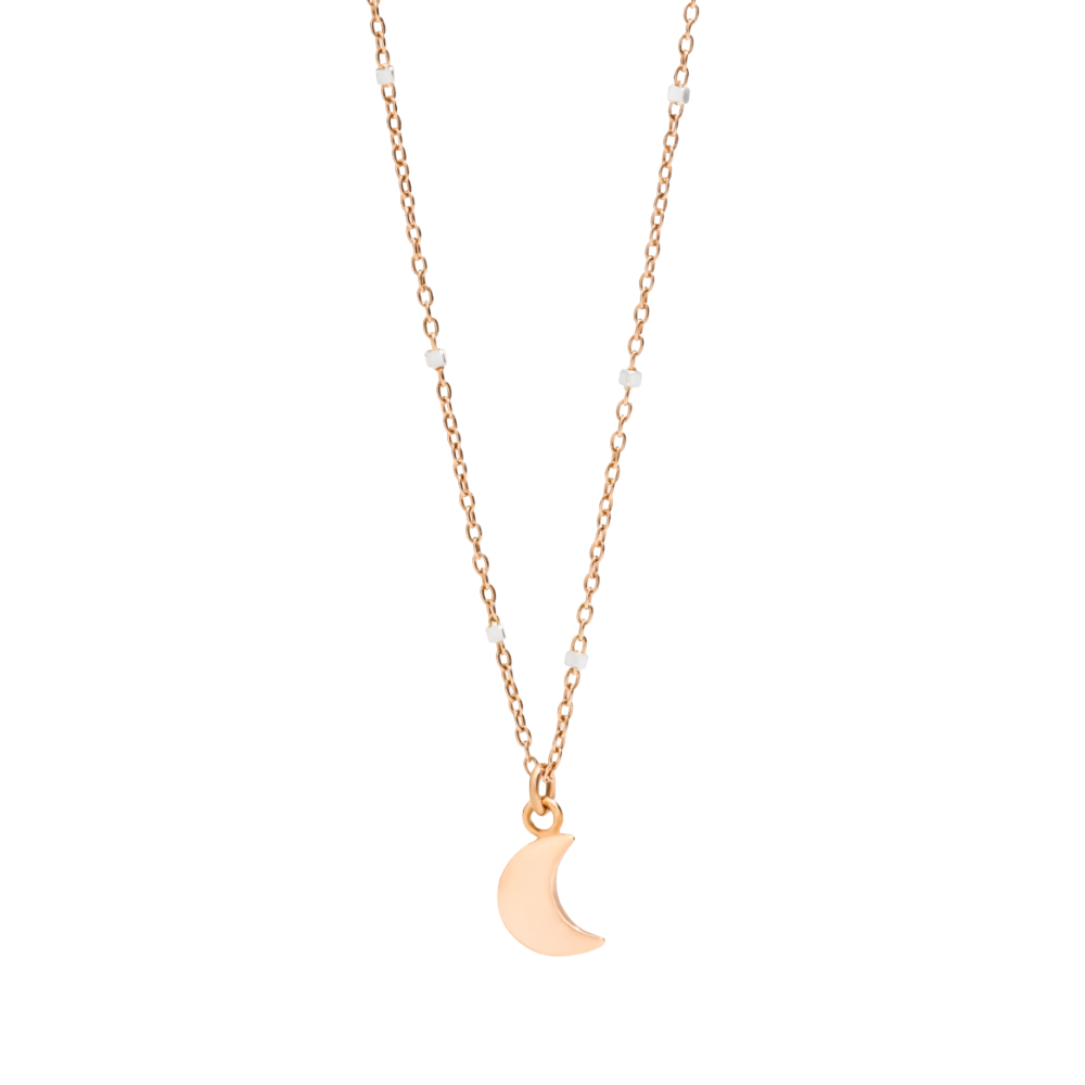 Collier Mini Lune Or Rose