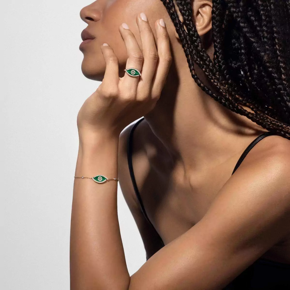 Bague Lucky Eye malachite