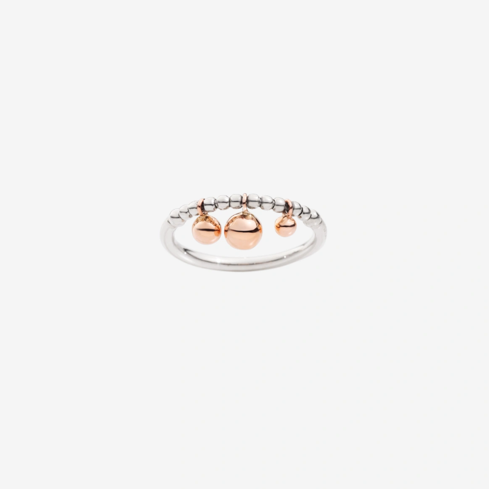Bague Bollicine Argent & Or Rose