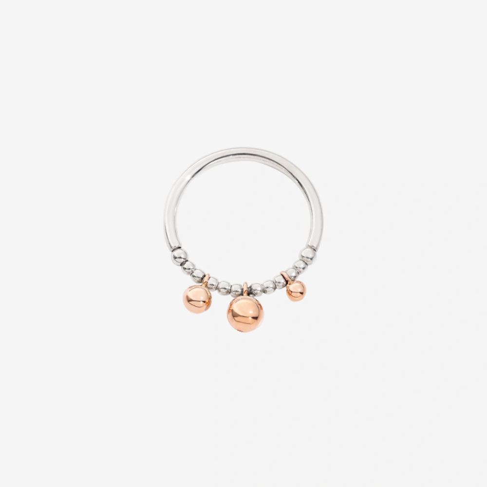 Bague Bollicine Argent & Or Rose