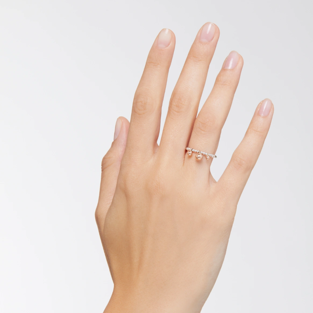 Bague Bollicine Argent & Or Rose