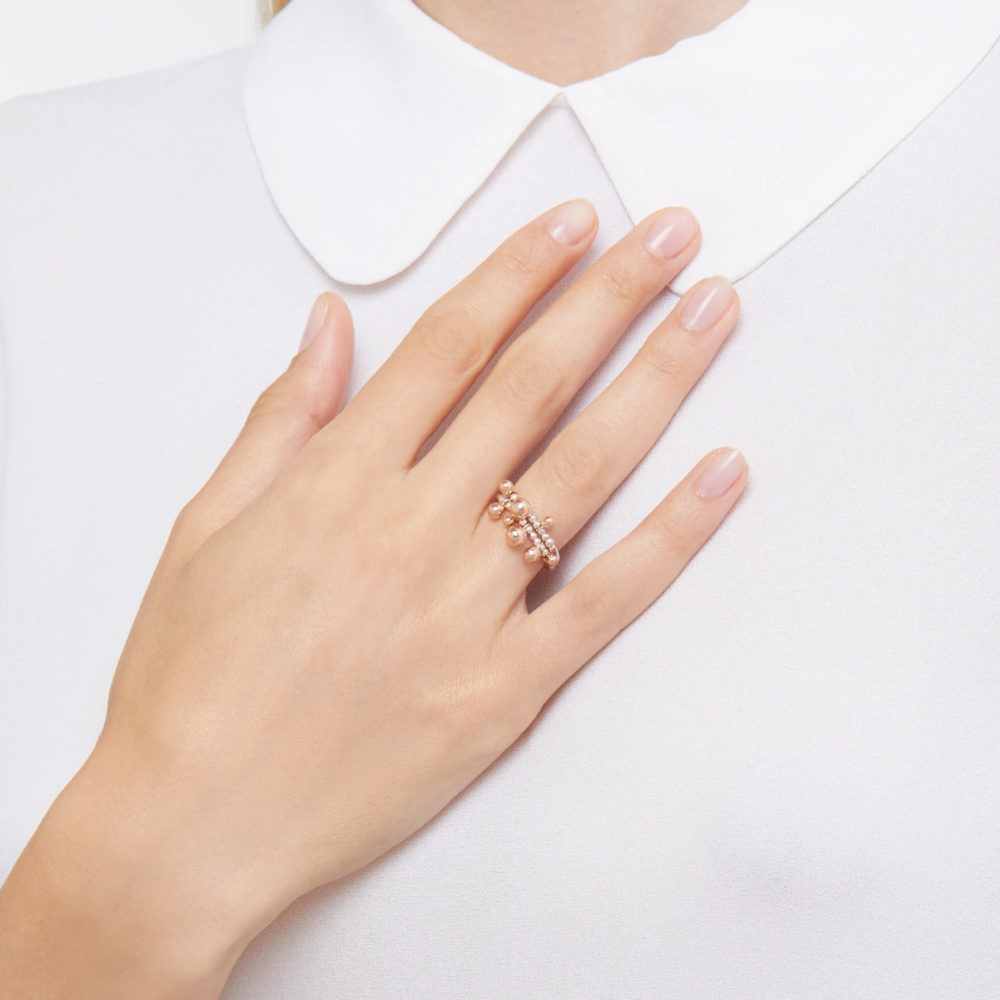 Bague Bollicine Argent & Or Rose