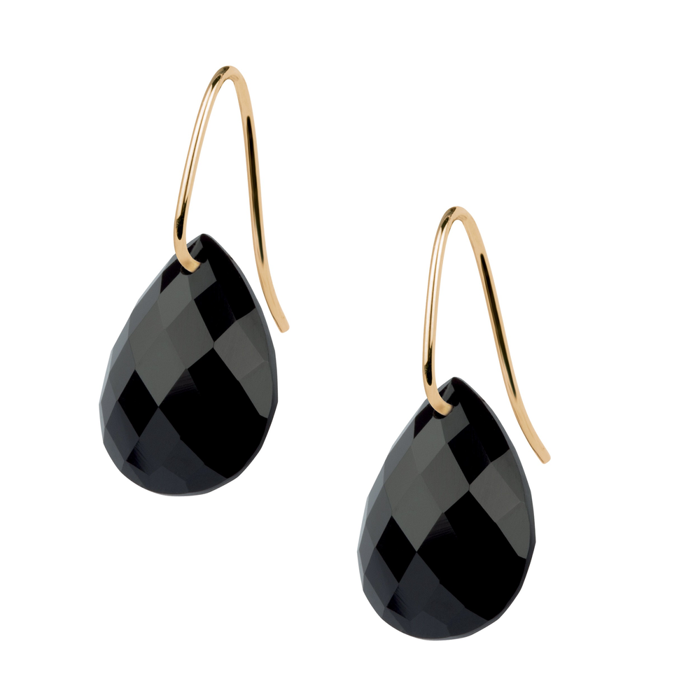 Boucles D'oreilles, Onyx, Or Jaune