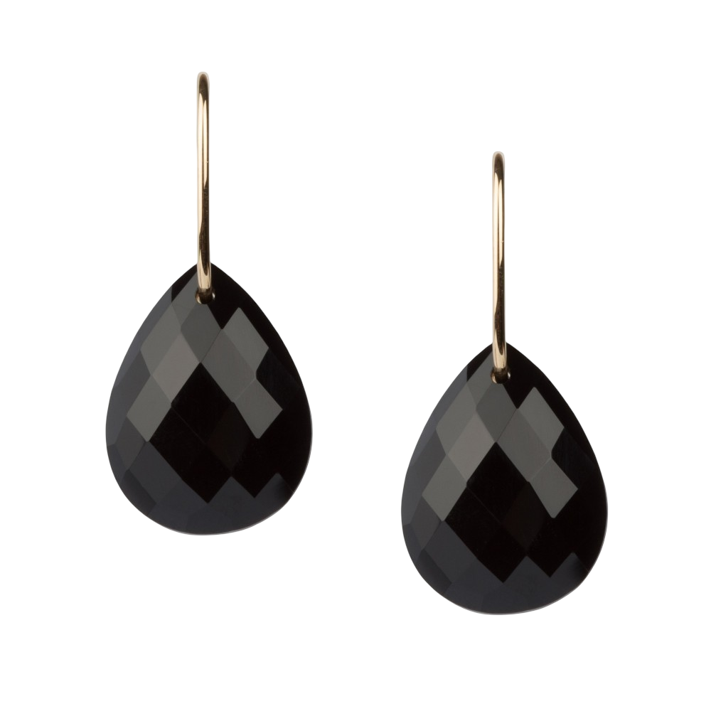 Boucles D'oreilles, Onyx, Or Jaune