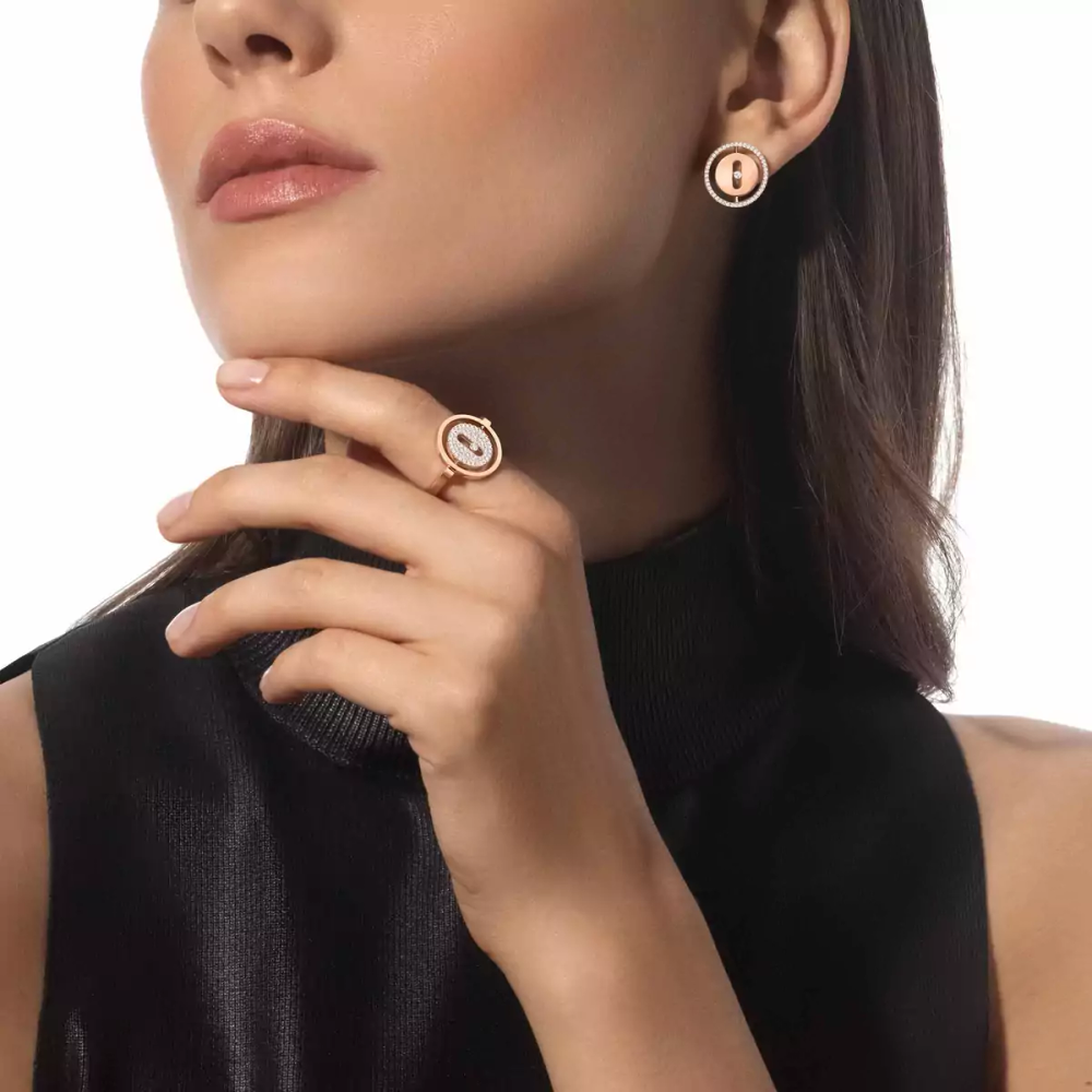Bague Lucky Move pavée, petit modèle