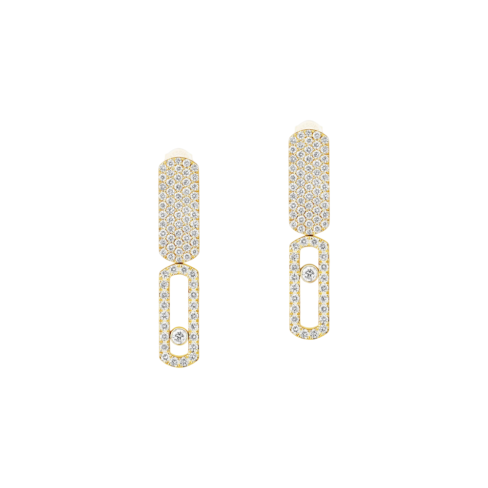 Boucles d'oreilles Imperial Move semi-pavées, petit modèle
