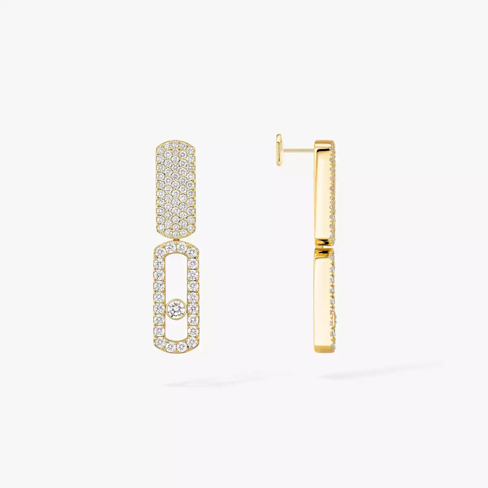 Boucles d'oreilles Imperial Move semi-pavées, petit modèle