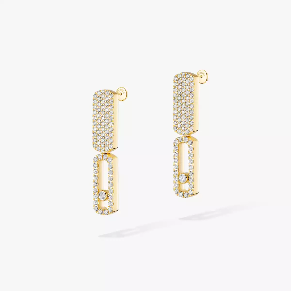 Boucles d'oreilles Imperial Move semi-pavées, petit modèle